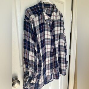 Zac and Rachel button down plaid flannel